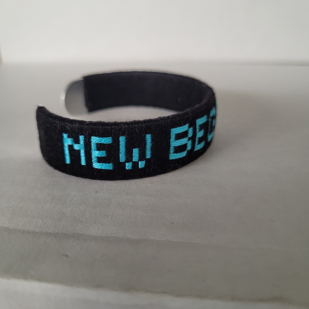 Black and Blue Embroidered Bracelet